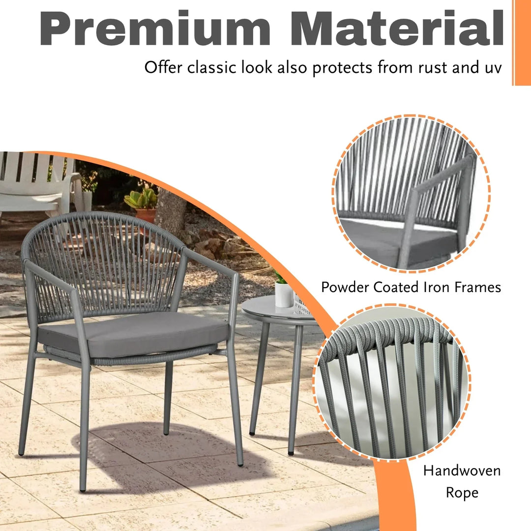 Renata 3 Piece Garden Outdoor Rope Patio Set