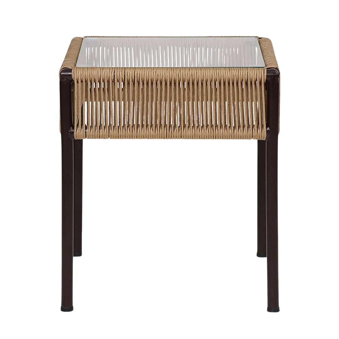 Capri Outdoor Rope 3-Piece Patio Chairs Set (Beige)