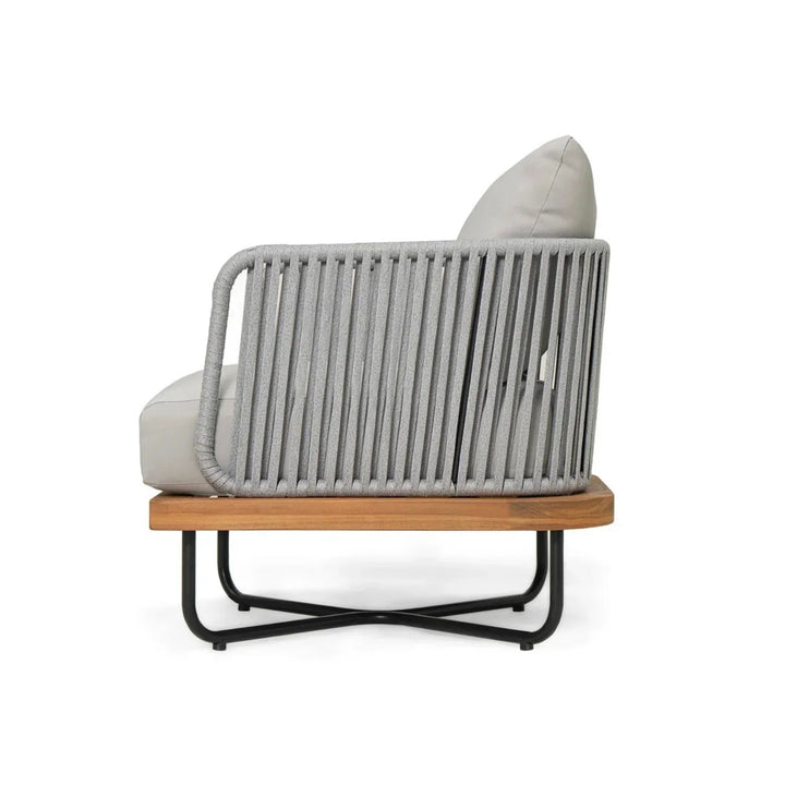 Oindrila Outdoor 6-Piece Rope Woven Conversation Sofa Set with Wooden Top Table