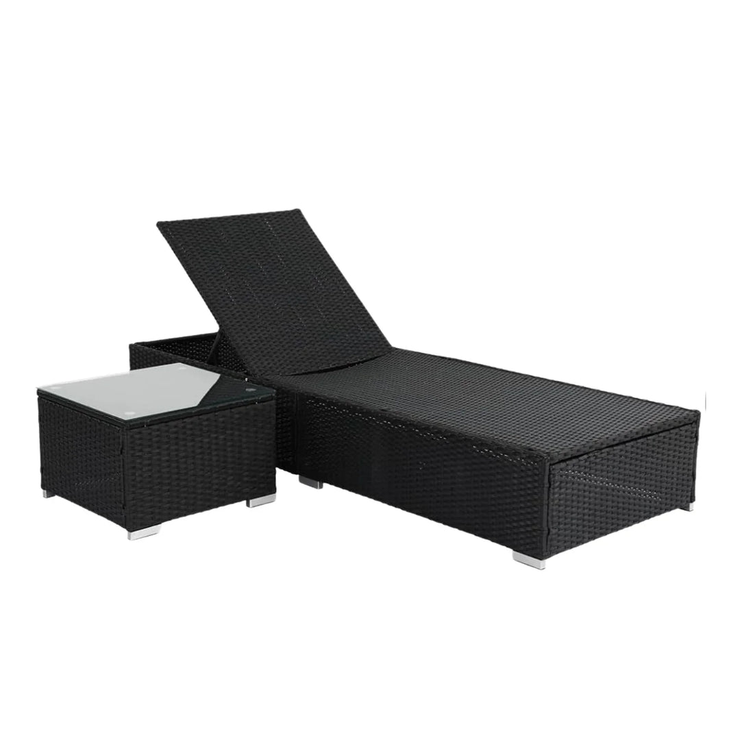 Valkyrie Outdoor Wicker Lounge Chair With Side Table
