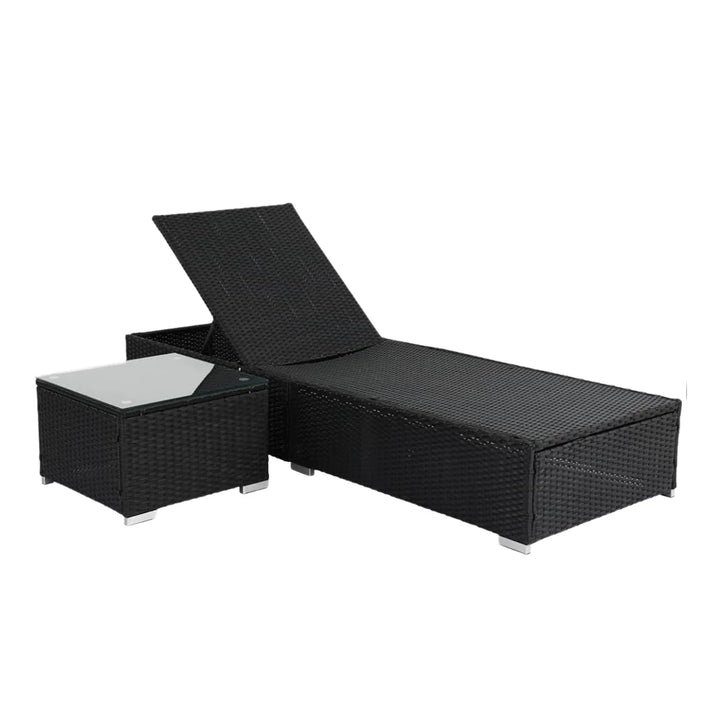 Valkyrie Outdoor Wicker Lounge Chair With Side Table