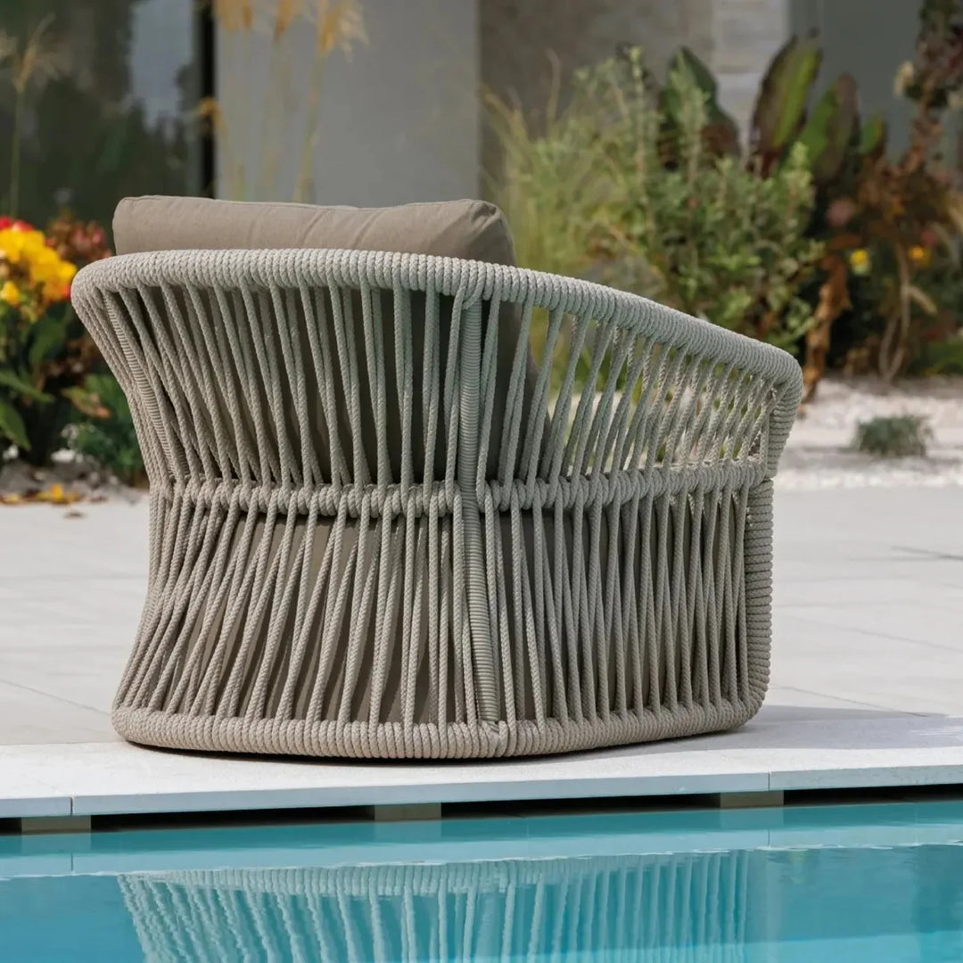 Aurelia 4-Piece Outdoor Braid & Rope Sofa Set (Beige & Dark Cream)