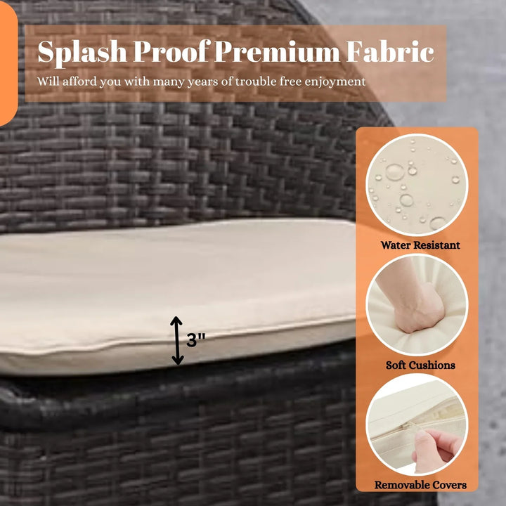 Aaradhya 3-Piece Outdoor Rattan Wicker Patio Set