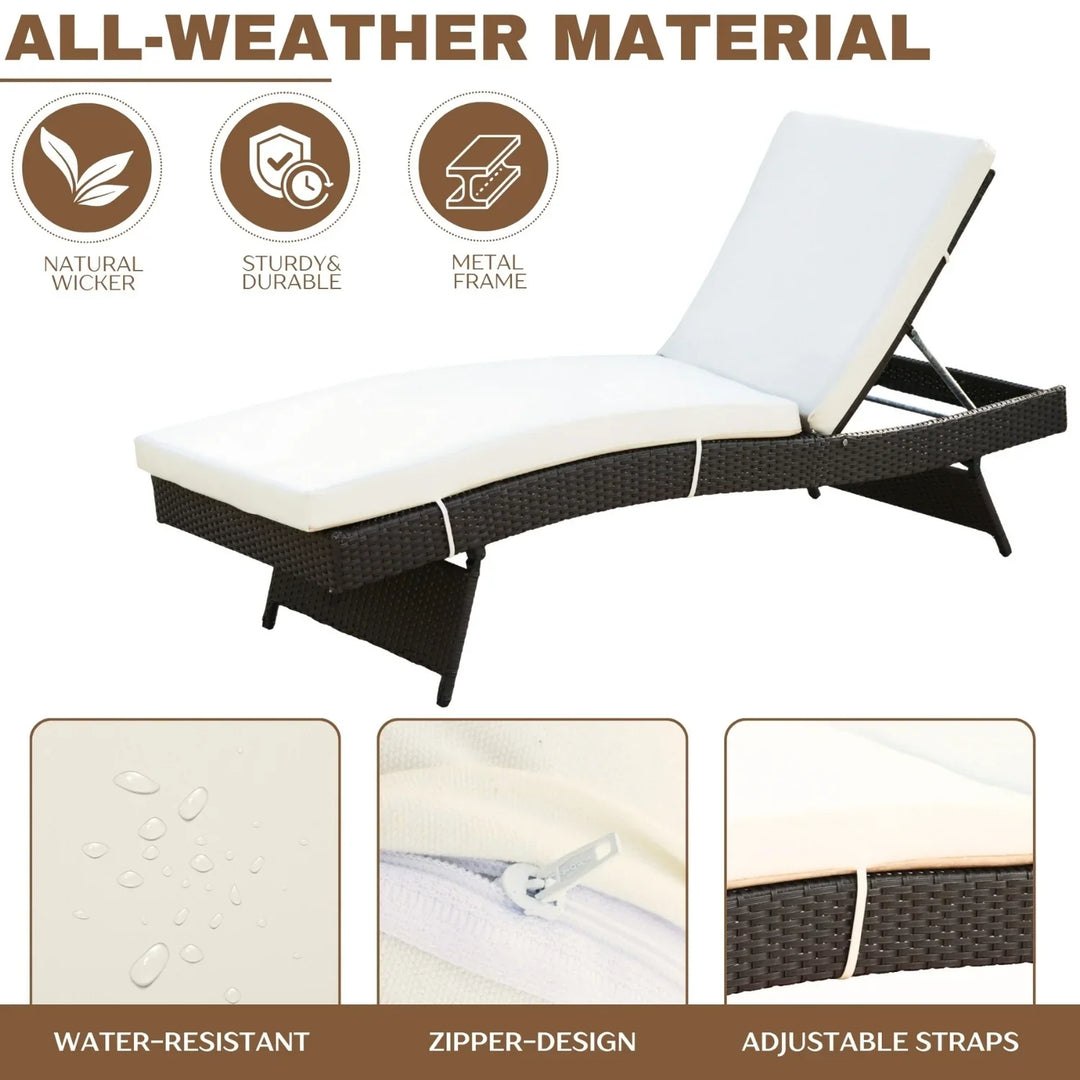 Dima Outdoor All-Weather Wicker Lounger with Cushions