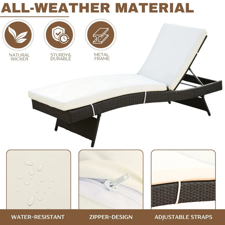 Dima Outdoor All-Weather Wicker Lounger with Cushions
