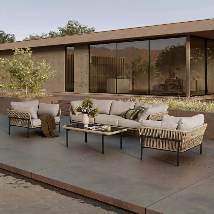 Tapasya Outdoor 4-Piece Rope Conversation Sofa Set