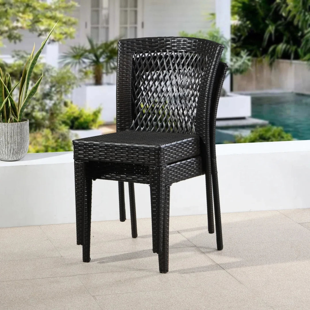 Aminata Outdoor Rattan Wicker Patio Dining Chairs