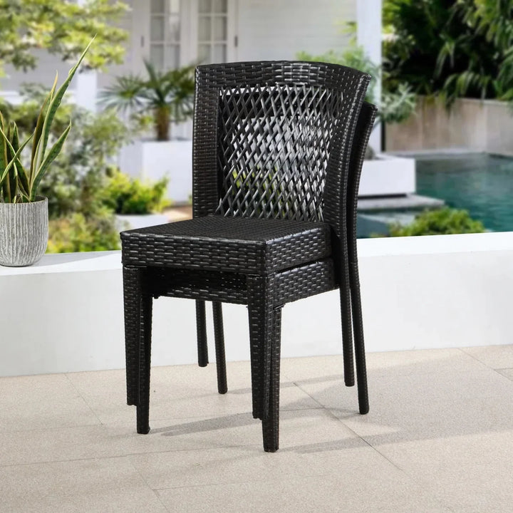 Aminata Outdoor Rattan Wicker Patio Dining Chairs