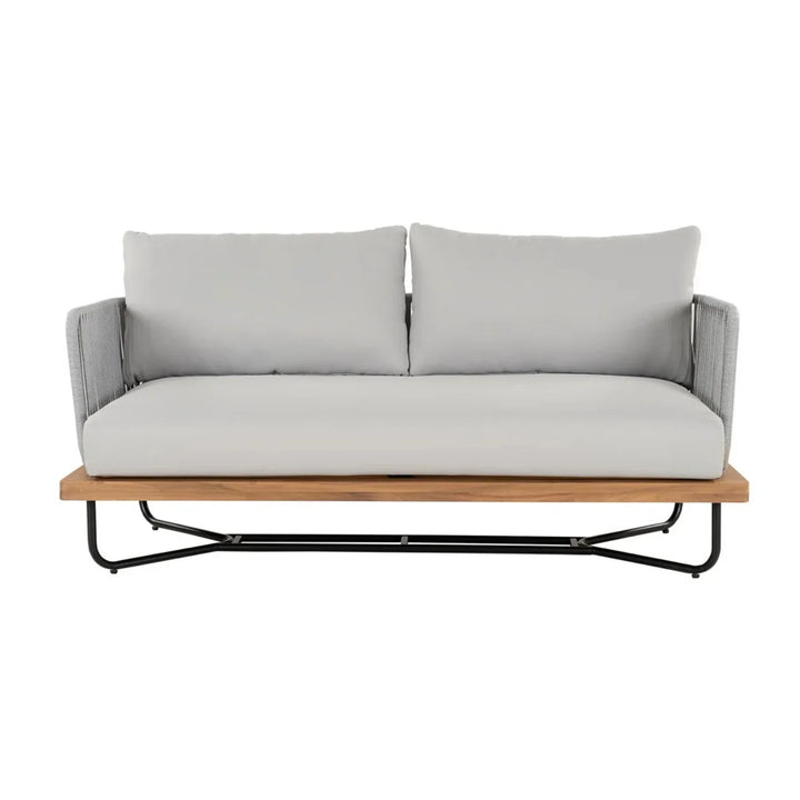 Oindrila Outdoor 6-Piece Rope Woven Conversation Sofa Set with Wooden Top Table