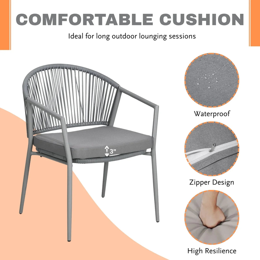 Renata 3 Piece Garden Outdoor Rope Patio Set