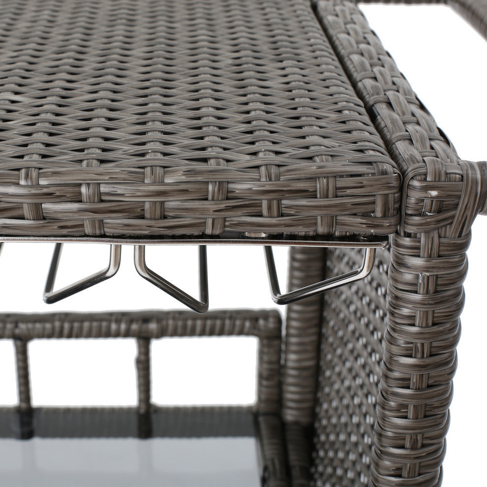 Sasc Outdoor Patio Bar Serving Cart (Grey)
