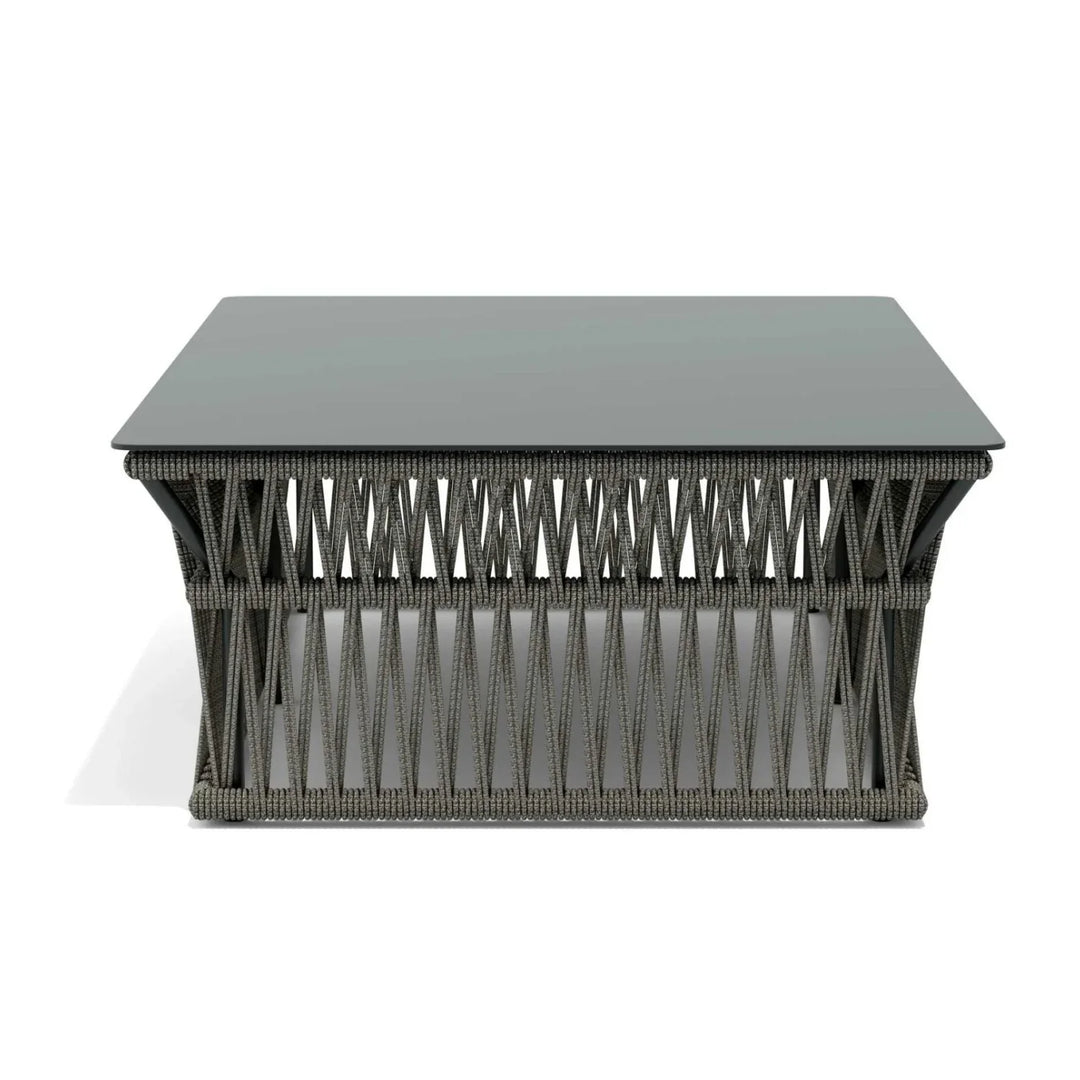 Denali Outdoor Rope 7-Seater Sofa Set With Glass Top Table