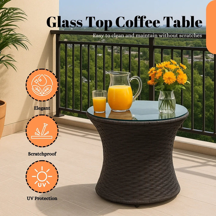 Aaradhya 3-Piece Outdoor Rattan Wicker Patio Set