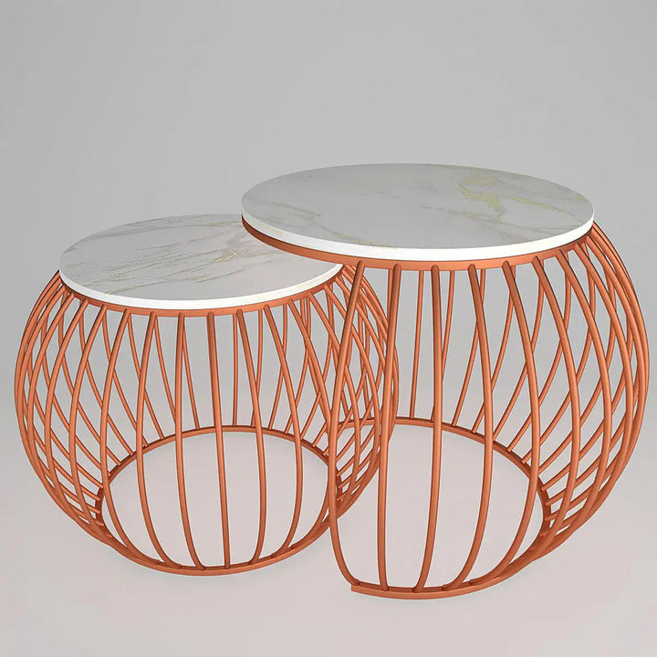 Prey Marble And Metal Coffee Table Set Tables