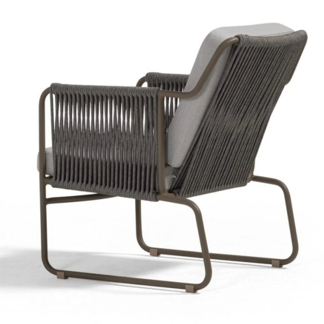 Isabeau Outdoor Rope Loveseat Sofa Set With Wooden Top Table