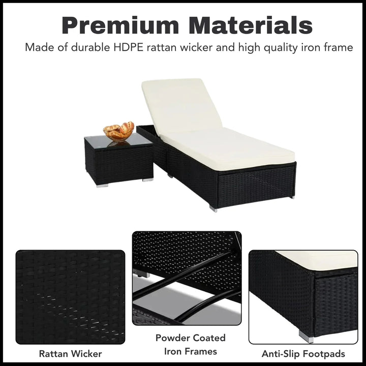 Valkyrie Outdoor Wicker Lounge Chair With Side Table