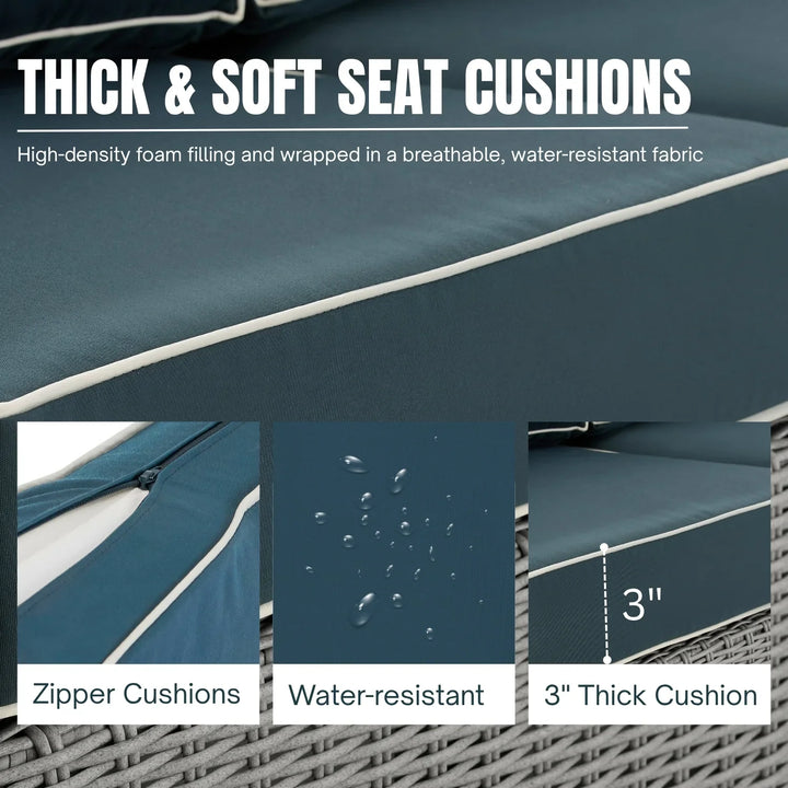 Ulani Outdoor Wicker 5-Seater Sofa Set