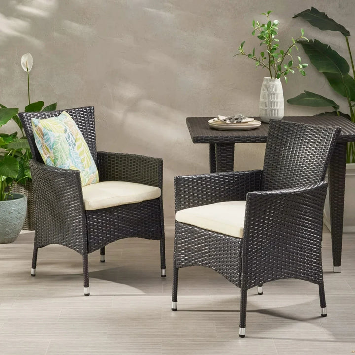 Hailey 2-Piece Outdoor Rattan Wicker Patio Dining Chairs