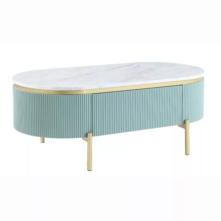 Desislava Stainless Steel Legs and MDF Side Frame with Marble Top