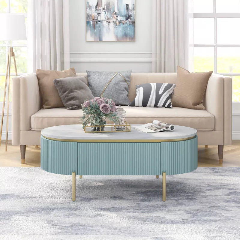 Desislava Stainless Steel Legs and MDF Side Frame with Marble Top