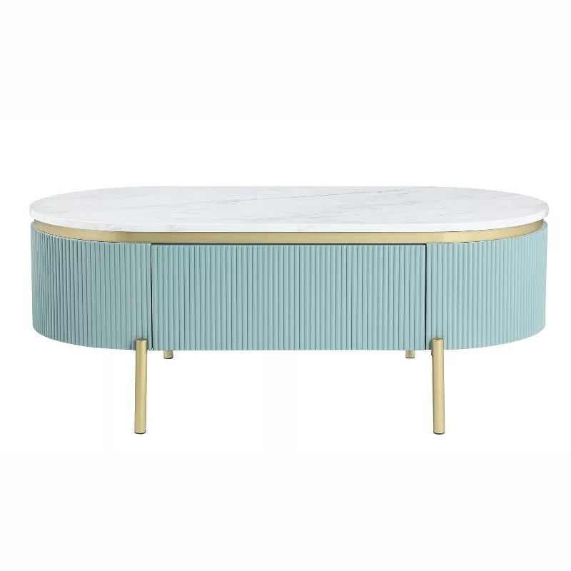 Desislava Stainless Steel Legs and MDF Side Frame with Marble Top