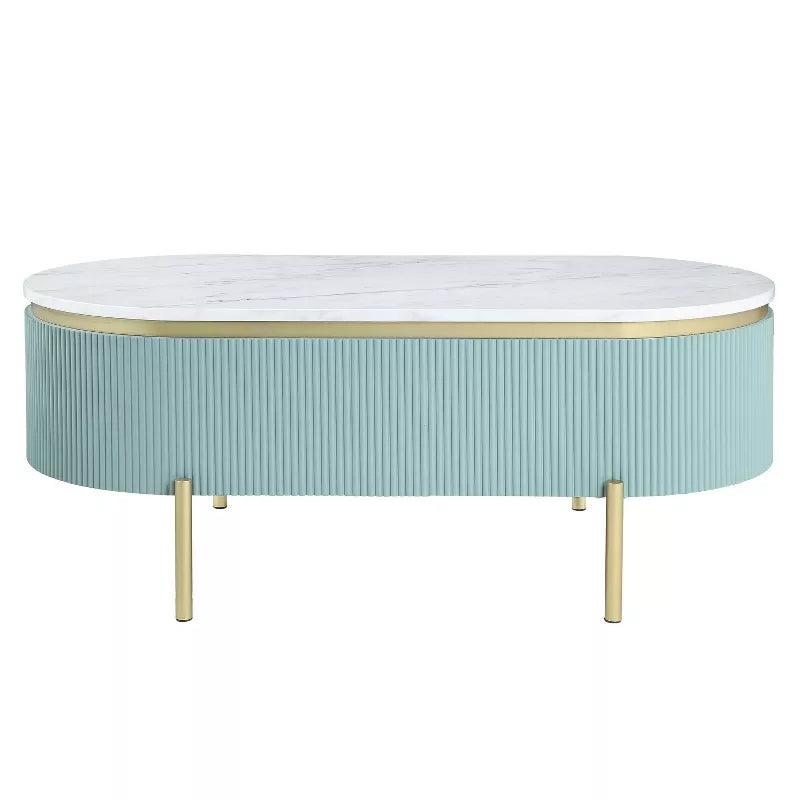 Desislava Stainless Steel Legs and MDF Side Frame with Marble Top