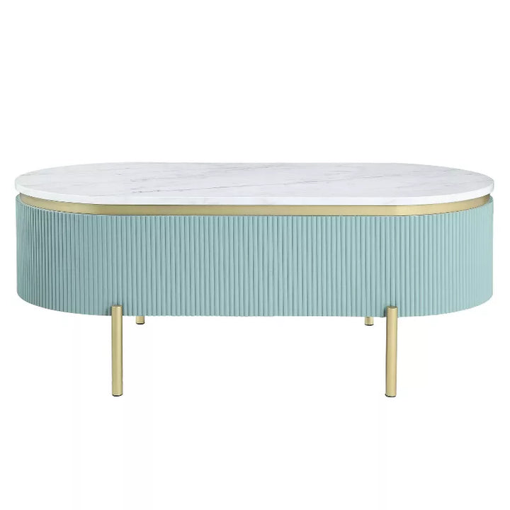 Desislava Stainless Steel Legs and MDF Side Frame with Marble Top