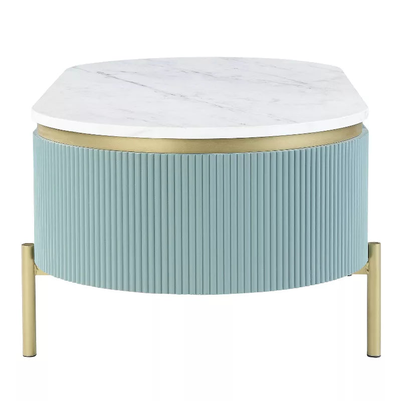 Desislava Stainless Steel Legs and MDF Side Frame with Marble Top