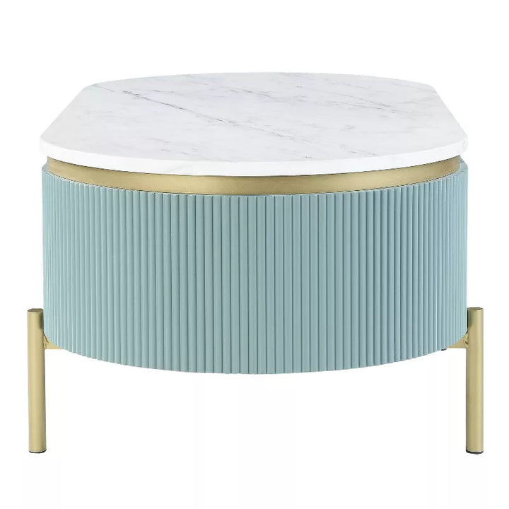 Desislava Stainless Steel Legs and MDF Side Frame with Marble Top