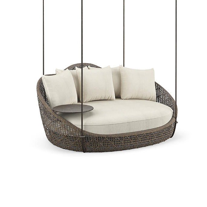 Binion Three Seater Hanging Swing Without Stand For Balcony , Garden Swing (Brown)