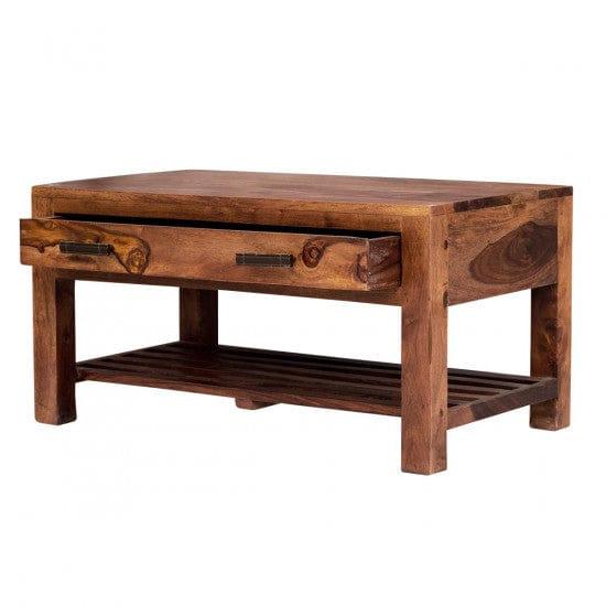 Briggs Coffee Table With Storage Drawer In Honey Finish