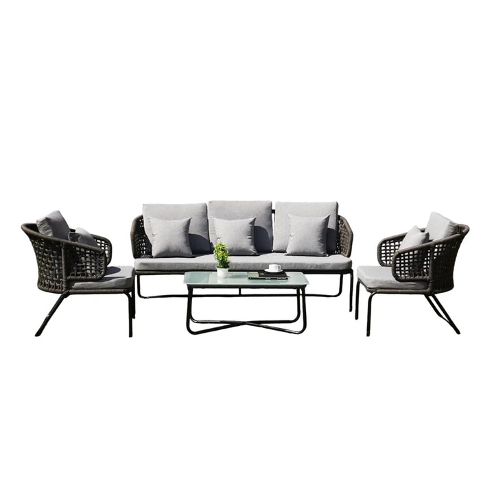 Ishira Outdoor 5 Seater Rope Conversation Sofa Set