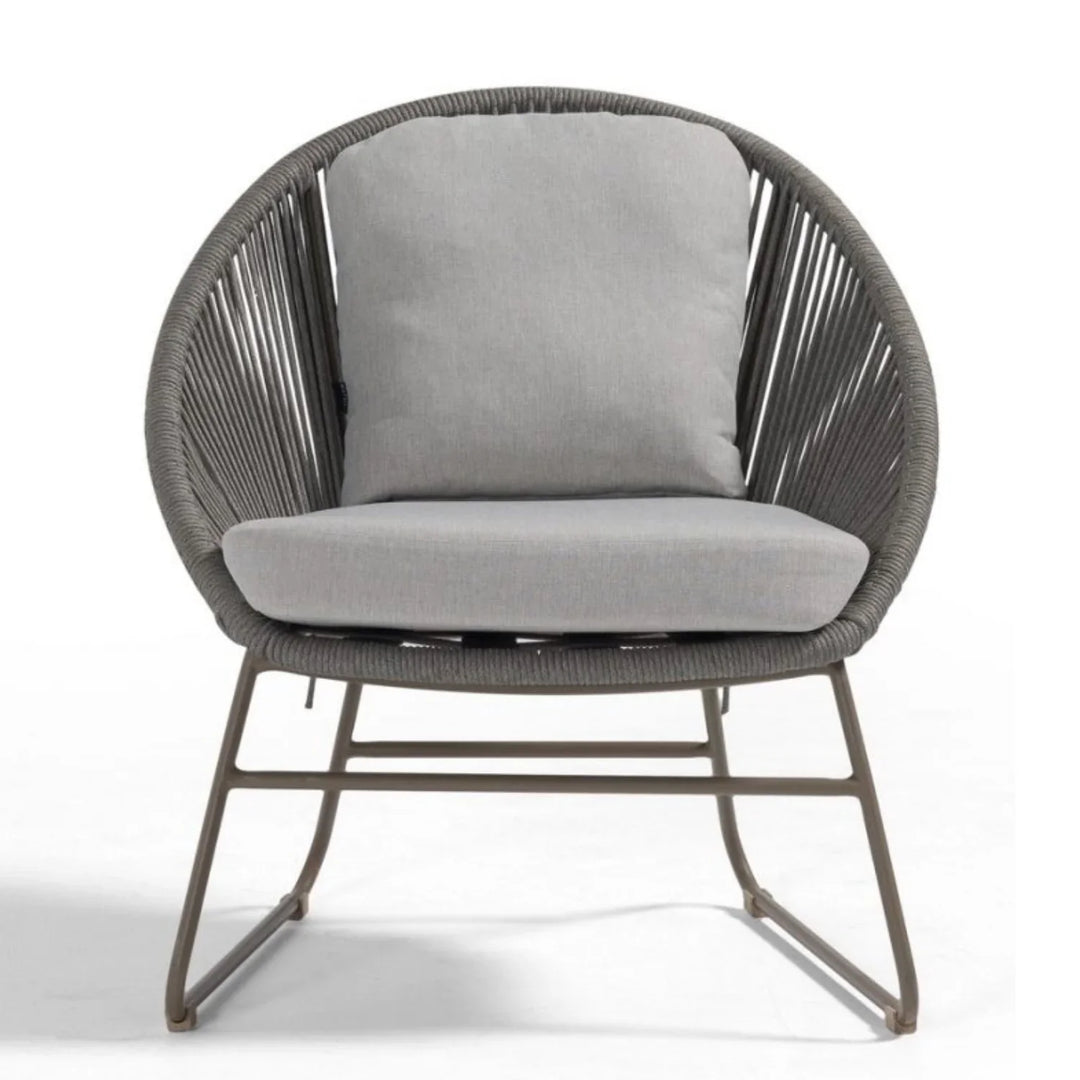 Sawyer Outdoor Rope 4-Piece Patio Sofa Set with Glass Top Tables