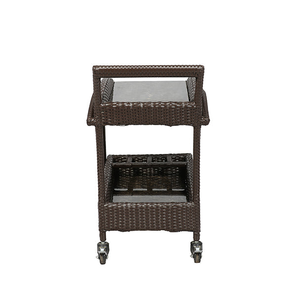 Ivon Outdoor Patio Bar Serving Cart (Brown)