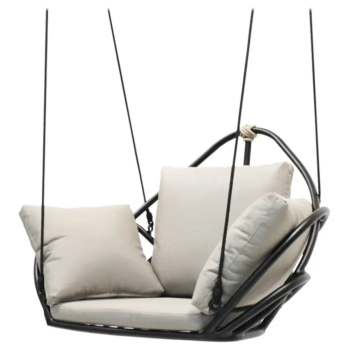 Angeline Single Seater Hanging Swing Without Stand For Balcony , Garden Swing (Black)