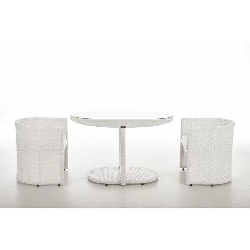 Dotcal Outdoor Patio Seating Set 2 Chairs and 1 Table Set (Brown)