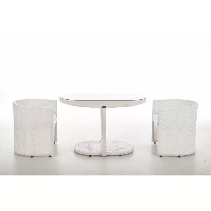 Dotcal Outdoor Patio Seating Set 2 Chairs and 1 Table Set (Brown)