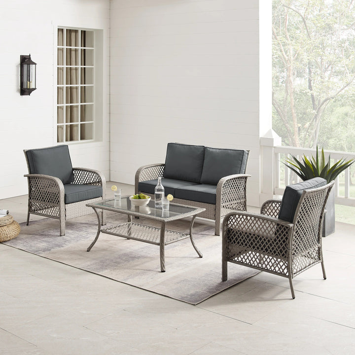 Meier Outdoor Sofa Set 2 Seater, 2 Single seater and 1 Center Table (Grey)