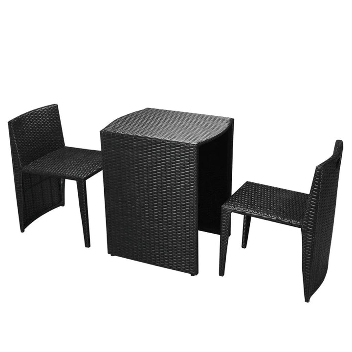 Wisp Outdoor Patio Seating Set 2 Chairs and 1 Table Set (Black)