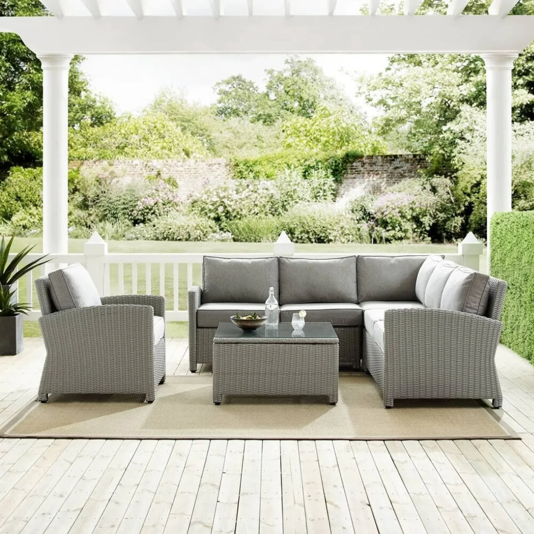 Londyn L-Shape Outdoor Wicker Sofa Set