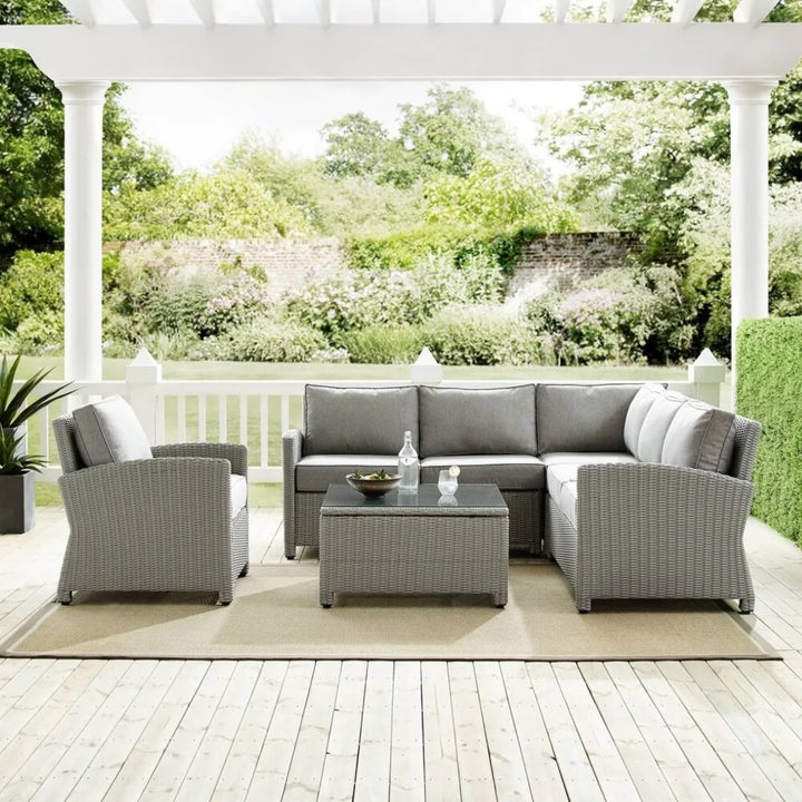 Londyn L-Shape Outdoor Wicker Sofa Set