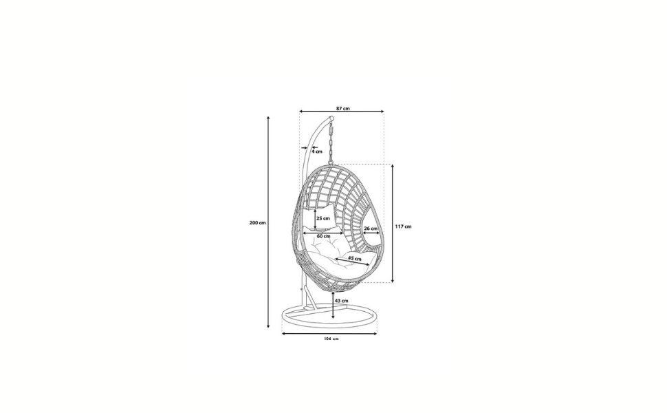 Altera Single Seater Hanging Swing With Stand For Balcony , Garden Swing (Silver)