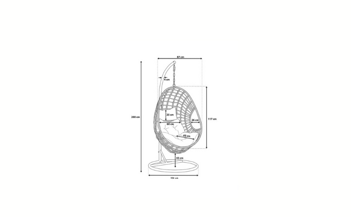 Altera Single Seater Hanging Swing With Stand For Balcony , Garden Swing (Silver)