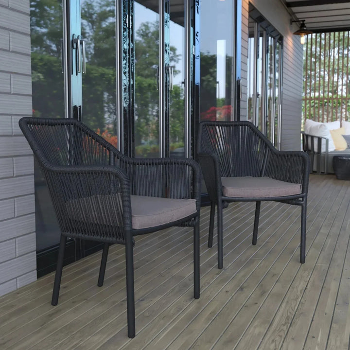 Magnolia 2-Piece Outdoor Rope Patio Dining Chairs