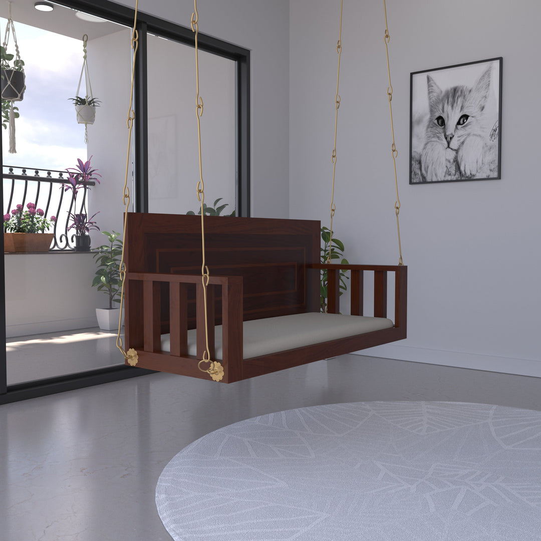 Elina Southern Western Dark Finished Wooden Handmade Swing