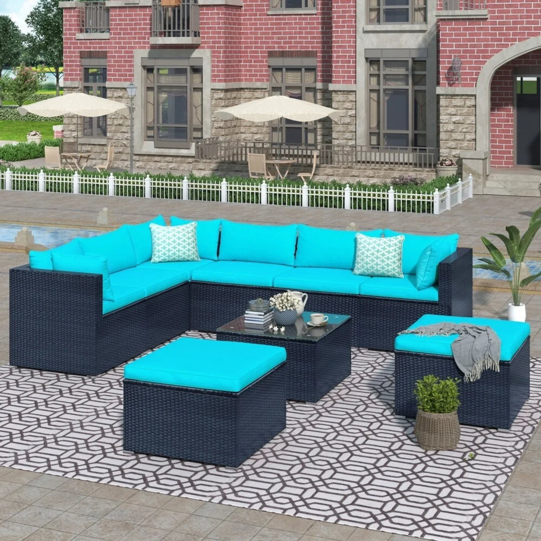 Petra 5-Piece Outdoor Wicker Furniture Set Modern Outdoor L-Shaped