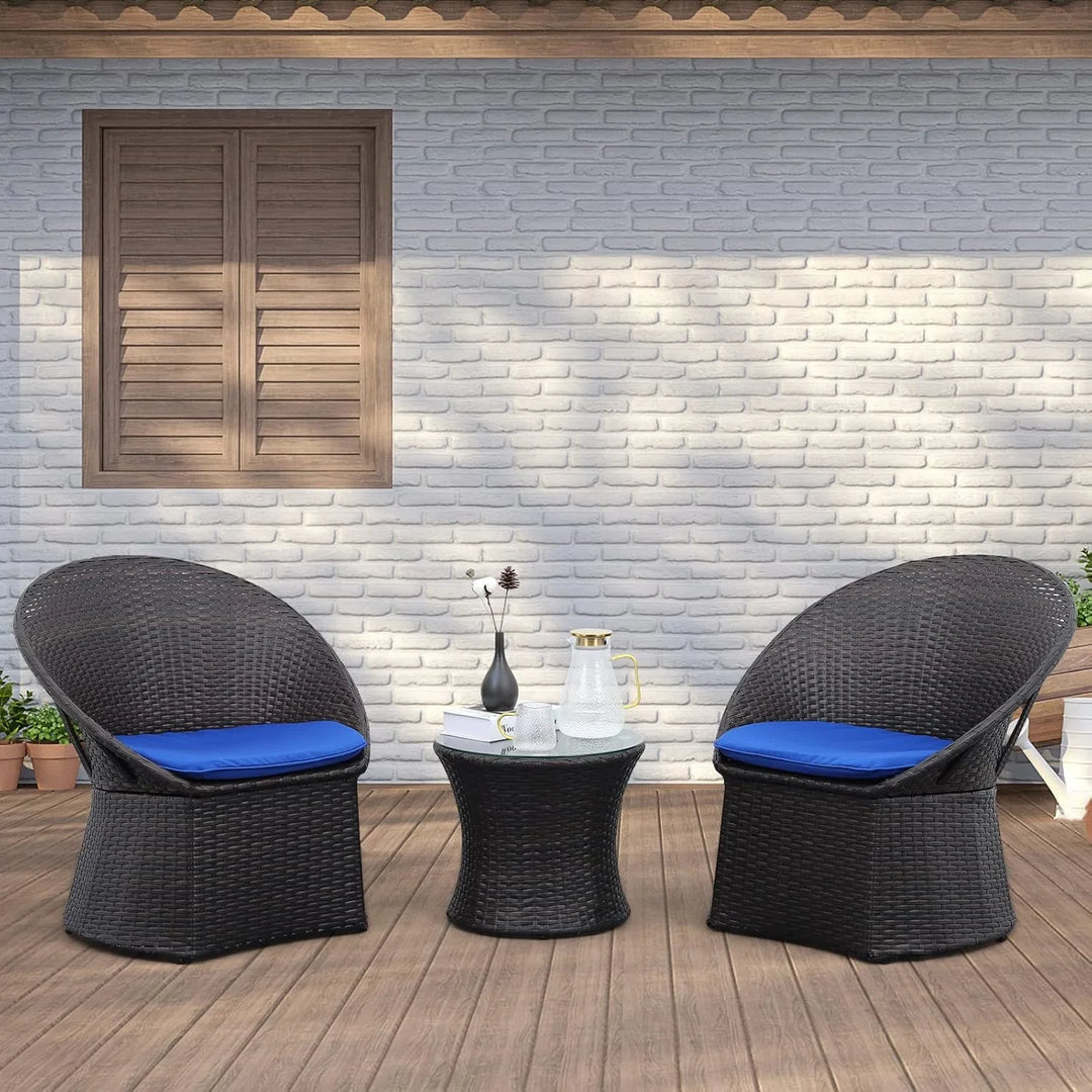 Solana 3-Piece Outdoor Rattan Wicker Patio Set