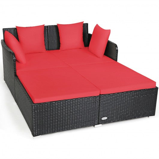 Maurizio Outdoor Poolside Sunbed With Cushion Daybed (Black) - Sunbed