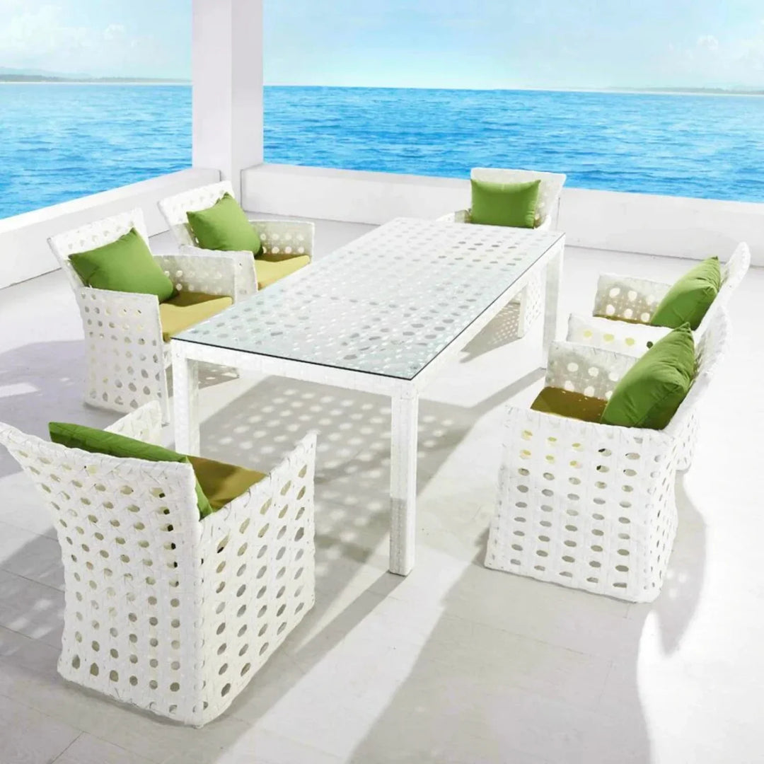Peyton 7-Piece Outdoor Rattan Wicker Dinning Table Set
