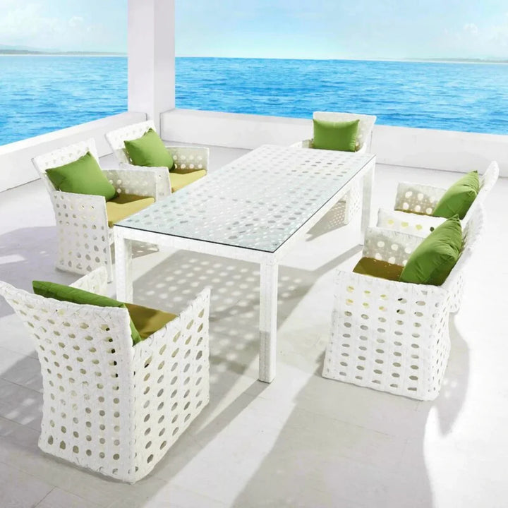 Peyton 7-Piece Outdoor Rattan Wicker Dinning Table Set